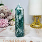 Moss Agate Tower 12cm