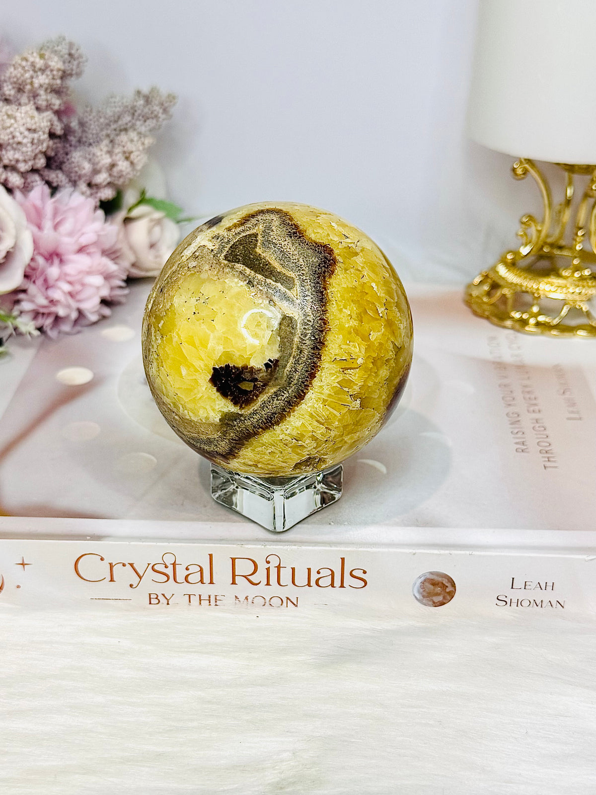 Large Septarian Sphere on Stand 473g