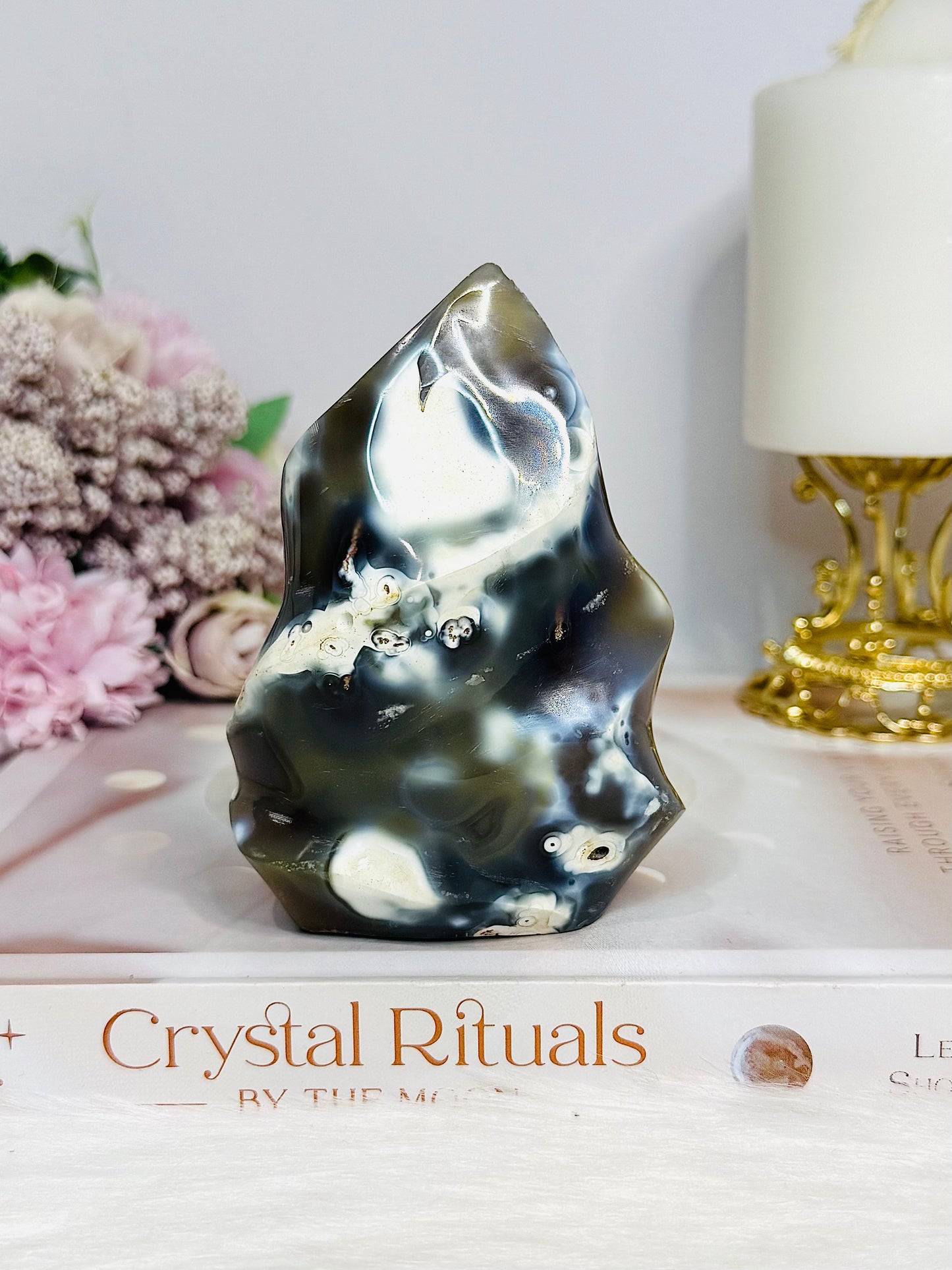 Large Orca Agate Flame 10cm