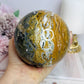 Large Ocean Jasper Orbicular Druzy Sphere On Stand 1.2KG