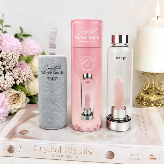 Rose Quartz Crystal Water Bottle