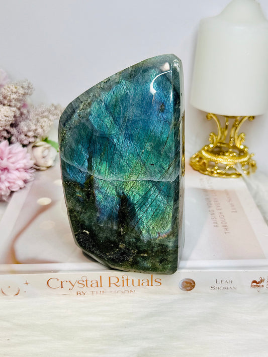 Large Labradorite Freeform Full of Flash 15cm 1.08KG ~ Discounted as chip on edge