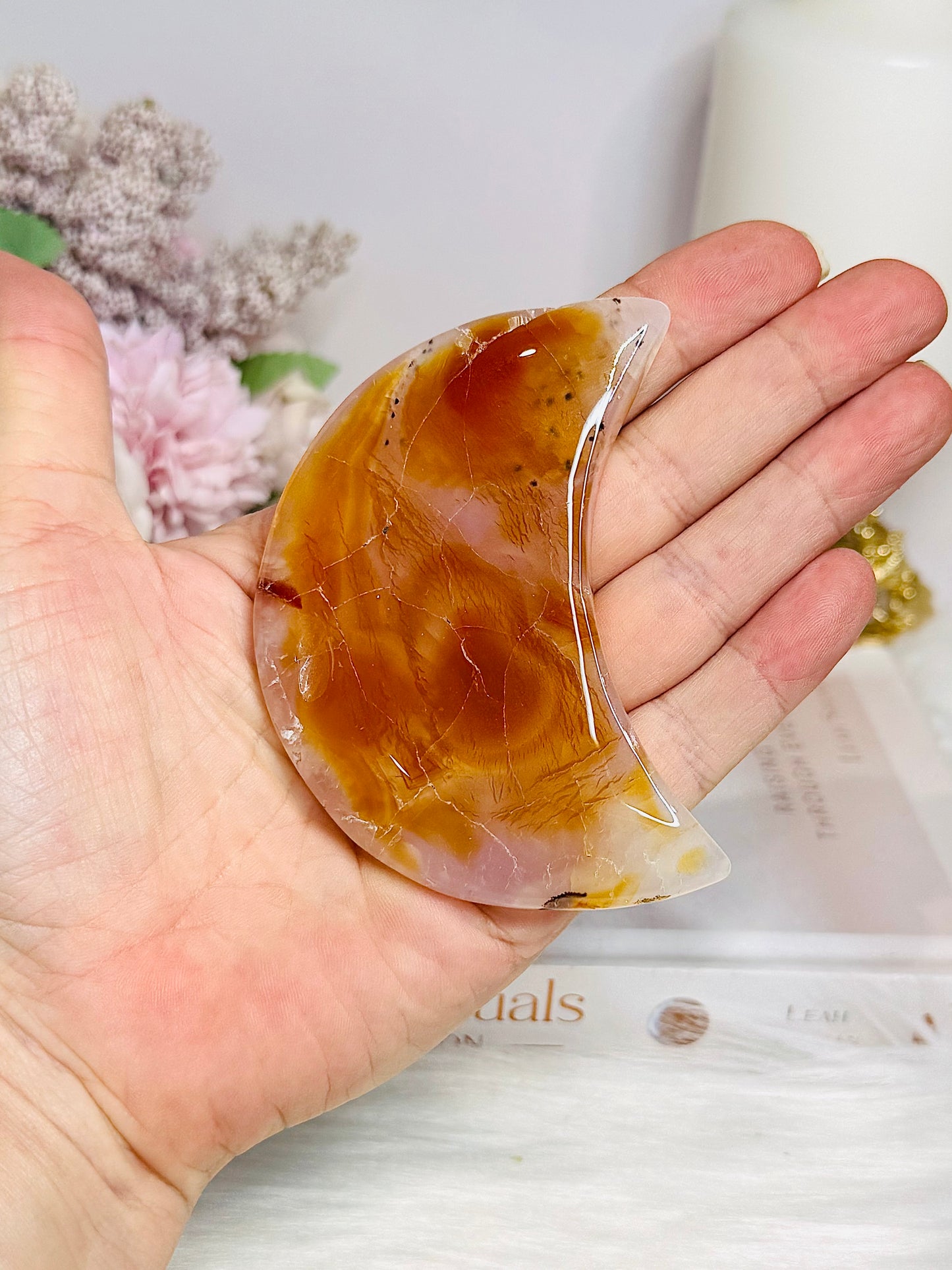 Carnelian Carved Moon 9cm
