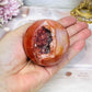 High Grade Druzy Carnelian Sphere on Stand 295g