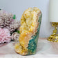 Large Druzy Pink Amethyst Freeform 11cm 507g with Green Jasper Inclusions