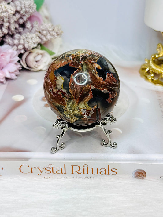Volcano | Football Agate Sphere On Stand 260g