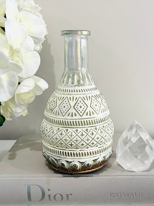 White Glass Lantern 15.5cm x 10.5cm