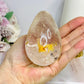Large Clear Quartz With Golden Healer Inclusions Egg On Stand 7cm 318g
