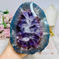 Large High Grade Amethyst Geode with Goethite Inclusions on Stand 1.6KG 20cm