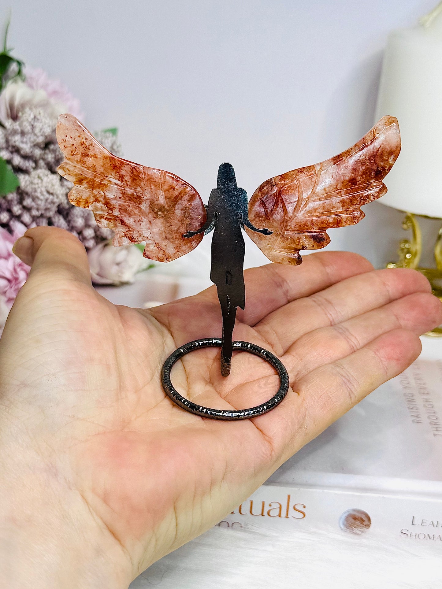 Red Fire Quartz Angel Wings 9cm