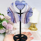 Purple Fluorite Heart with Angel Wings On Stand 17cm