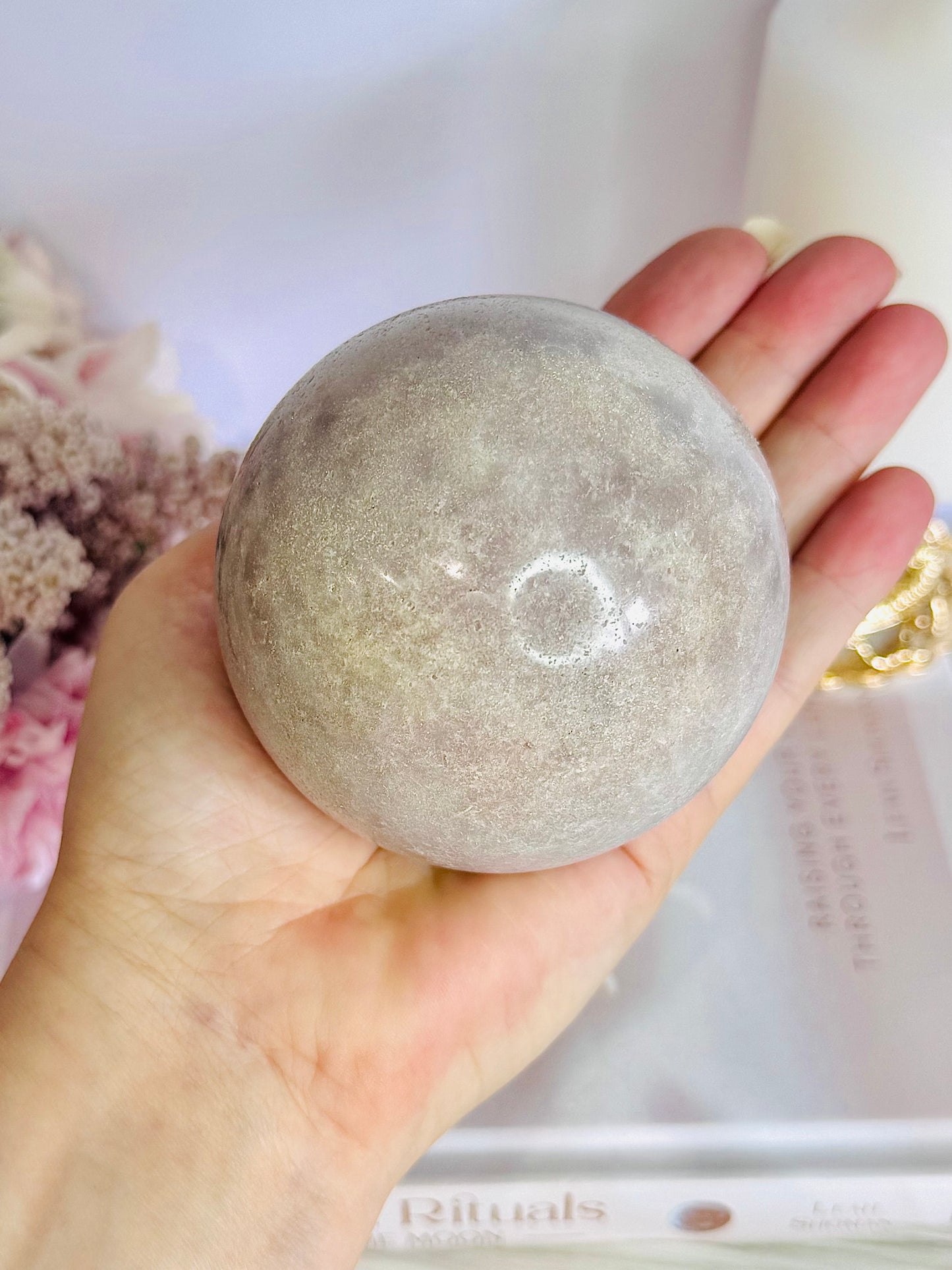 Stunning Large Natural Druzy Pink Amethyst Sphere On Stand 601grams