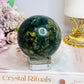 Large Green Jasper Druzy Sphere on Stand 490g