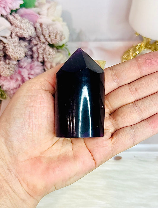 Purple Fluorite Chunky Cylinder Tower 7.5cm