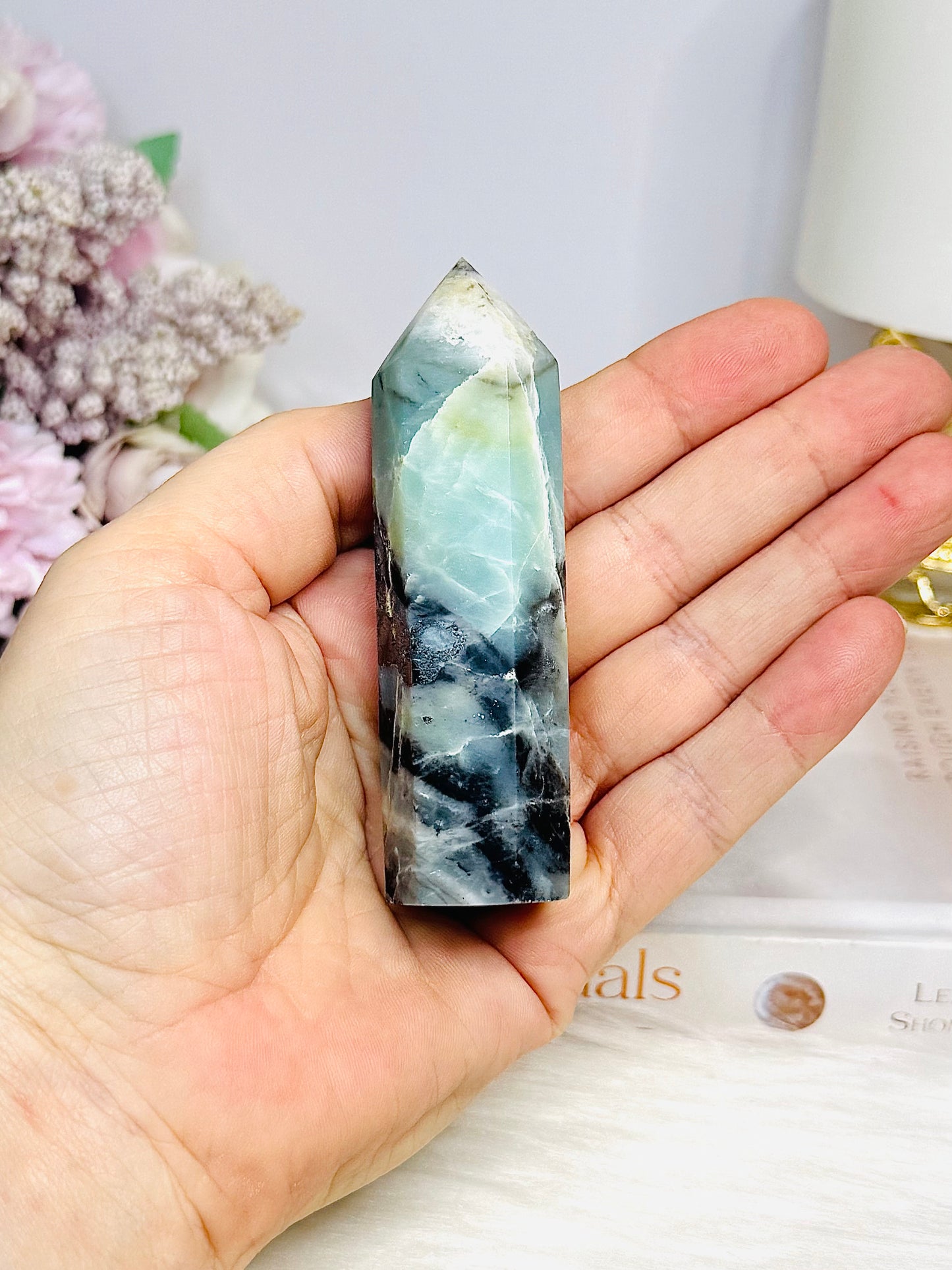 Sky Blue Quartz Tower 8.5cm