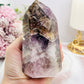 Sacred Rare Stone ~ Divine Super Seven Carved Tower From Brazil with Rainbows 11.5cm 431grams