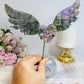 Purple Labradorite Heart with Wings ~ Each piece is full of flash 18cm