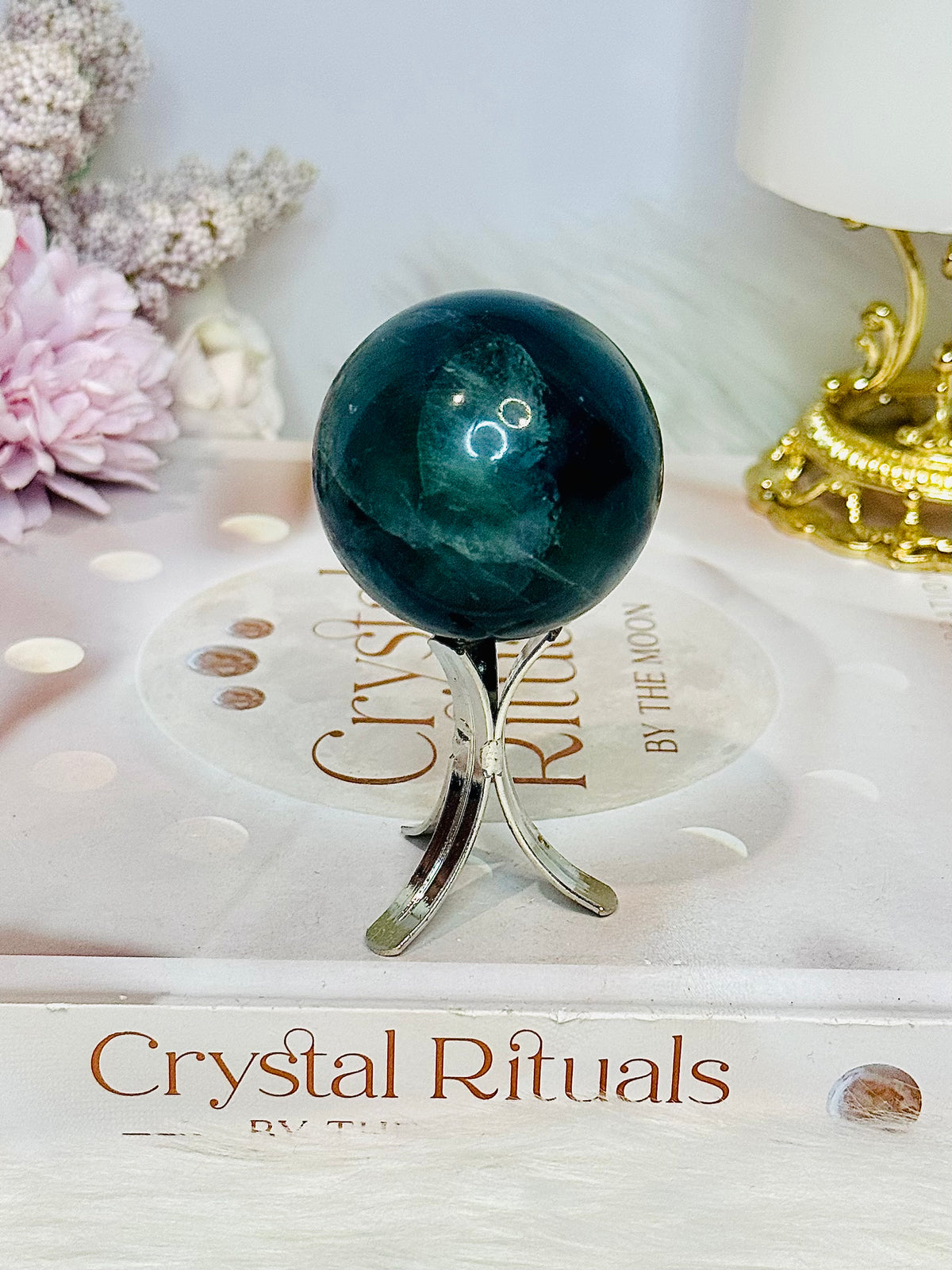 Blue Fluorite Sphere on Stand 131g