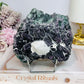 Fluorite Chunky Specimen with Matrix on Stand 711g