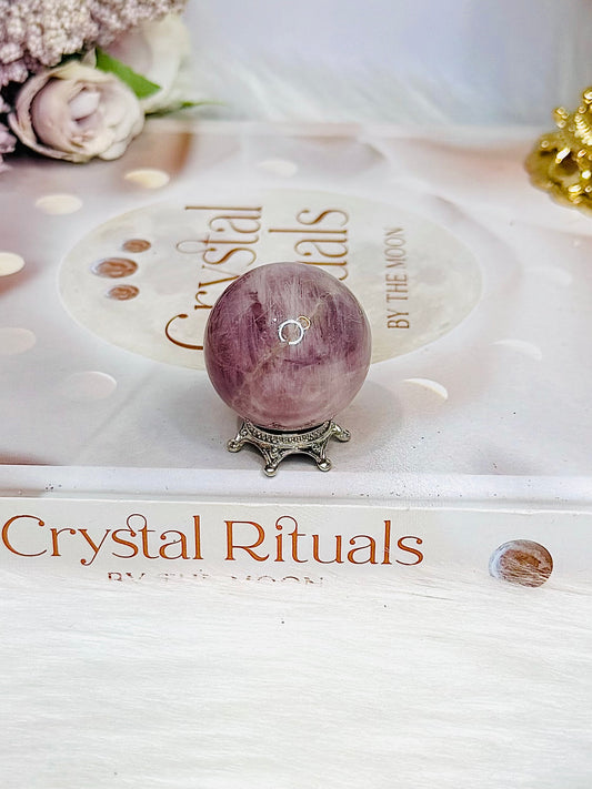 Small Lavender Rose Quartz Sphere On Stand