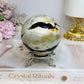 Large Volcano Agate Sphere (UV Reactive) On Stand 416g