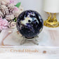 Large Lepidolite | Purple Mica Sphere on Stand 629g