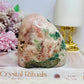 Natural Pink Amethyst Large Druzy Base Cut Cluster with Green Jasper Inclusions 673g