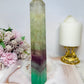 Tall Watermelon Fluorite Tower 21cm with Rainbows