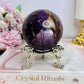Large High Grade Purple Mica Sphere 448g On Stand