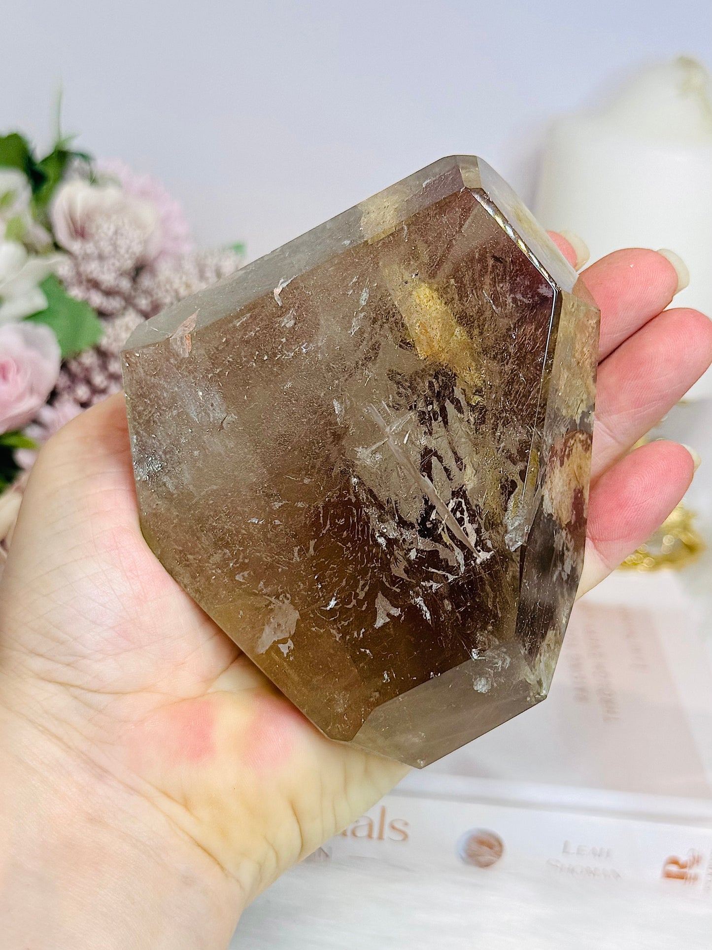 Natural Large Smokey Quartz Freeform On Stand from Brazil 15.5cm 667g