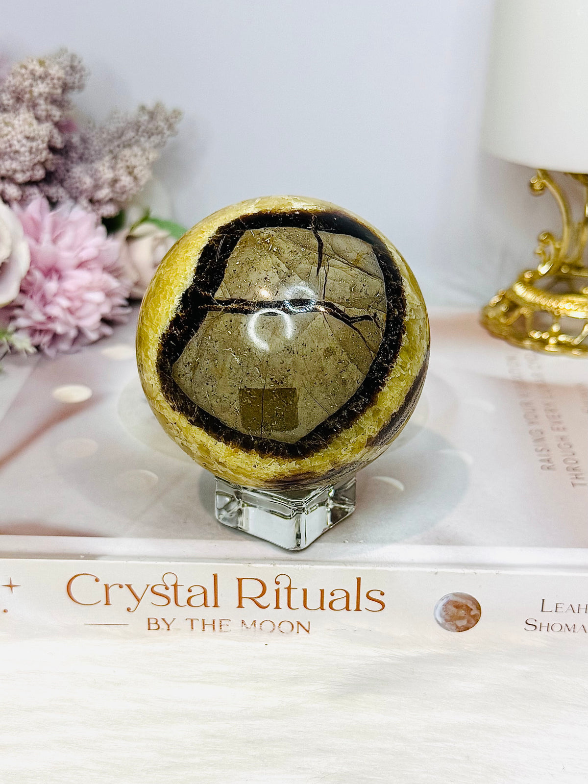 Large Septarian Sphere on Stand 473g