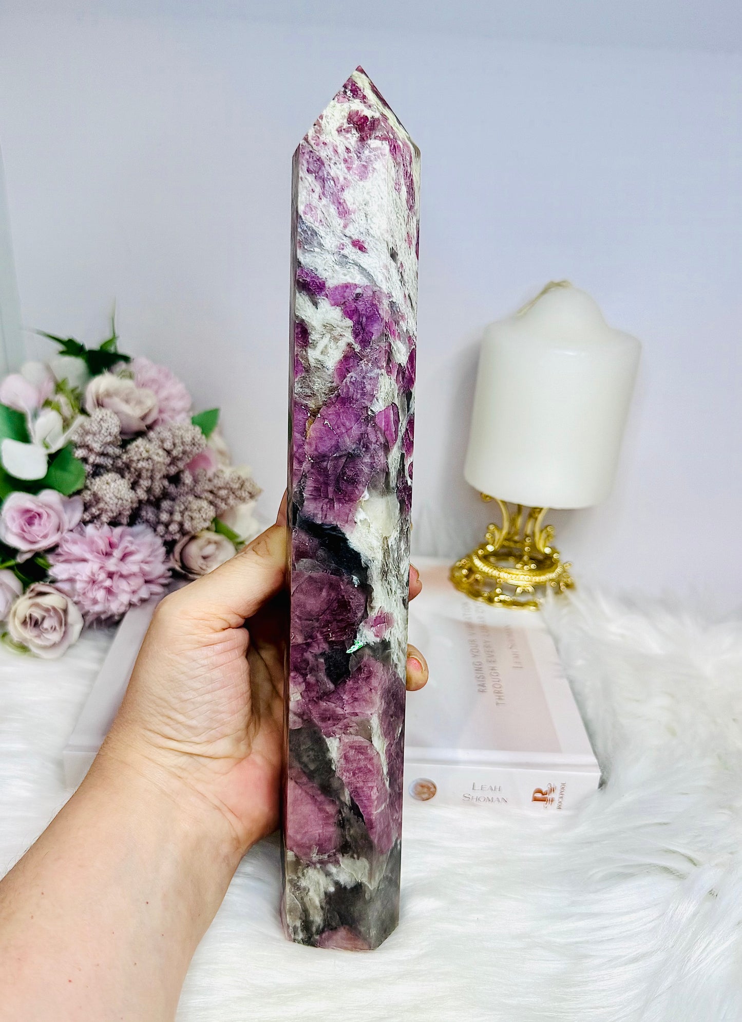 Huge Pink Tourmaline Tower 28cm