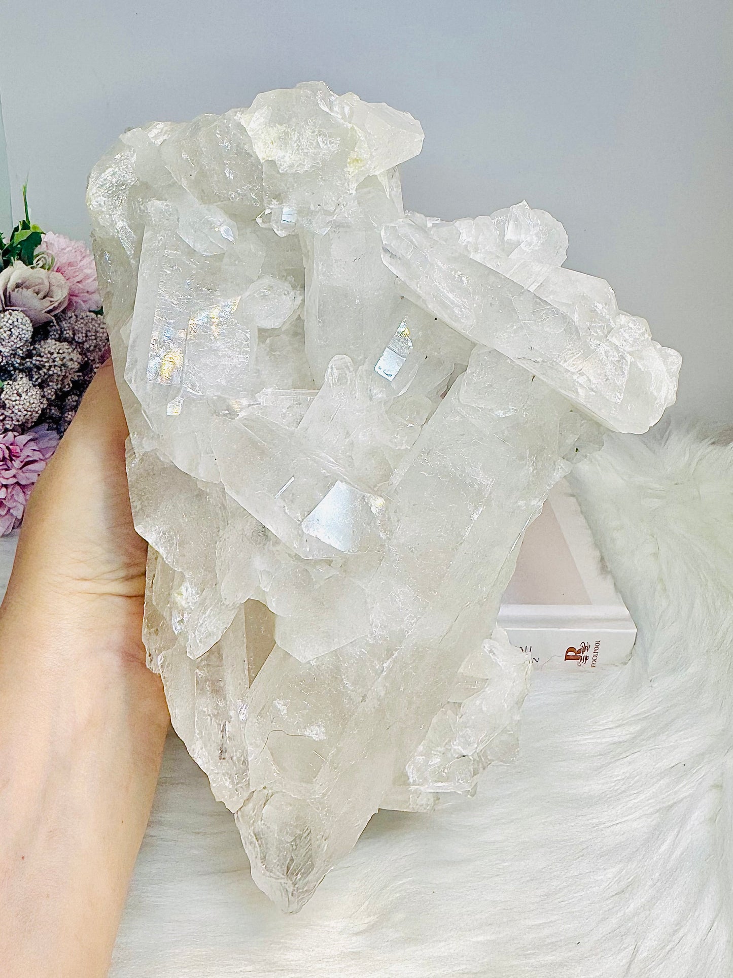 Huge Clear Quartz Natural Specimen Cluster on Stand 2.6KG 21cm