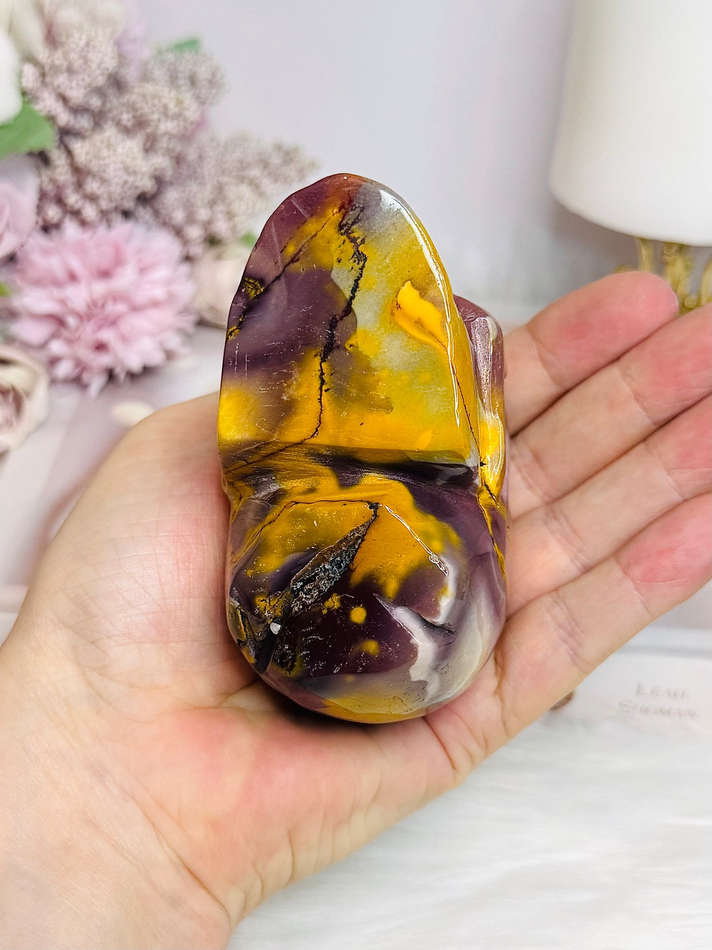 Mookaite Jasper Carved Skull 8.5cm 431g