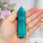 High Grade Amazonite with Smokey Quartz Tower 9cm