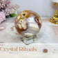 Flower Agate Druzy Sphere on Stand 250g