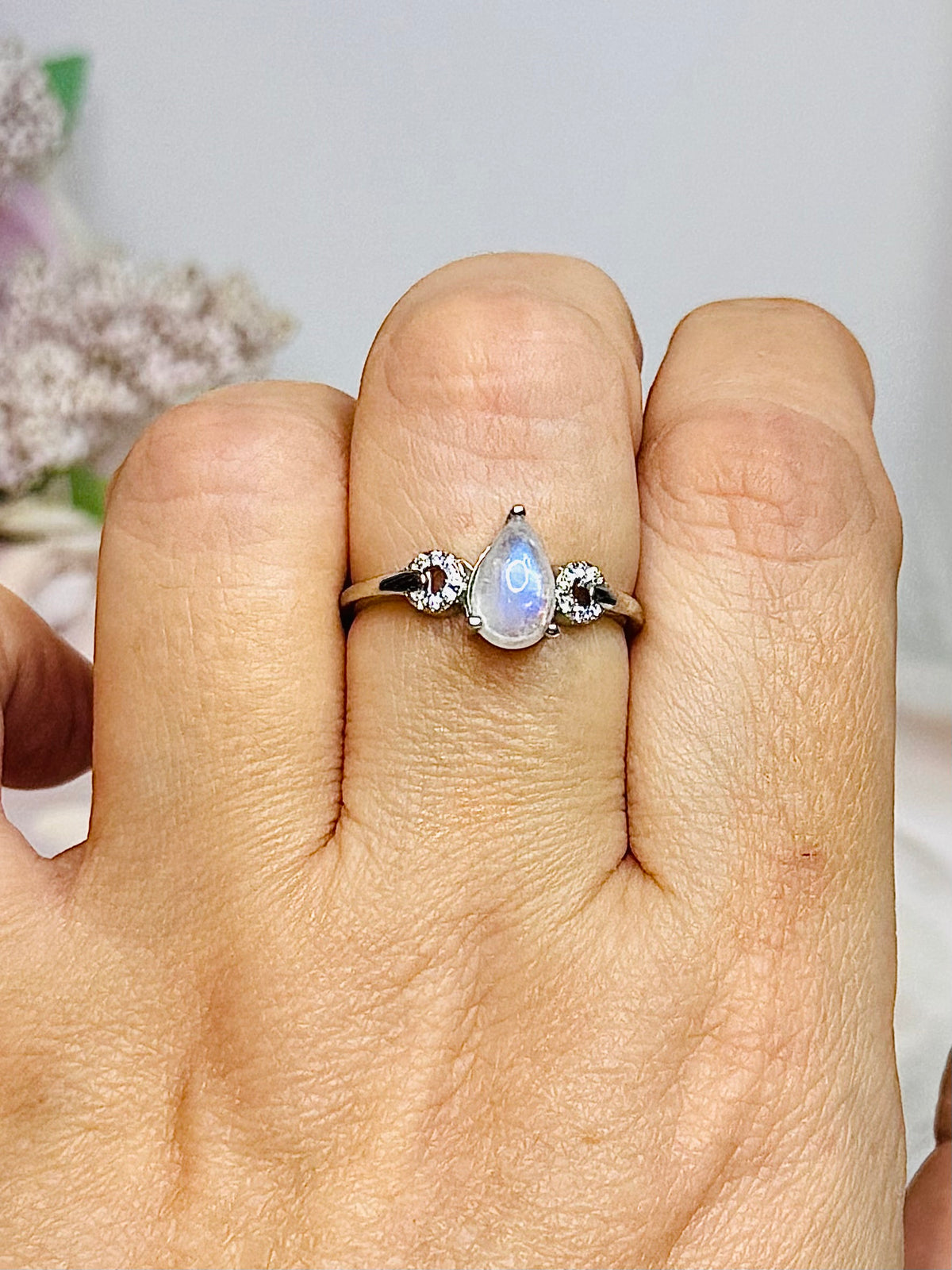 Moonstone Adjustable Ring
