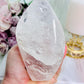 The Most Absolutely Stunning High Grade Large Clear Quartz Carved Flame | Freeform with Rainbows From Brazil 677grams