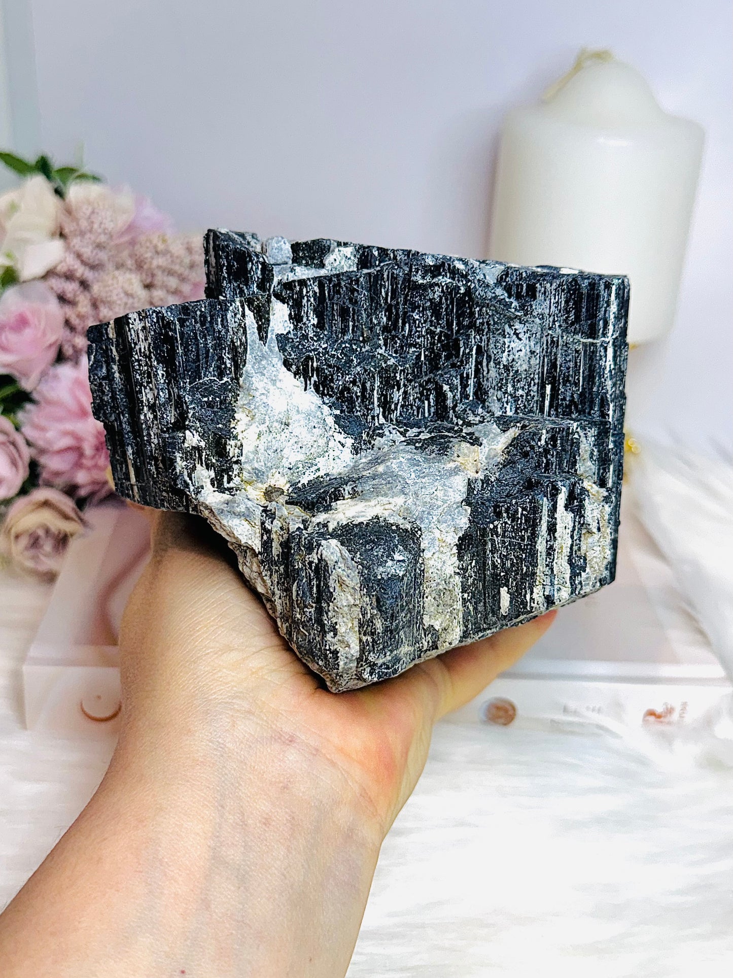 Huge Natural Raw Black Tourmaline In Quartz Specimen 11cm 1.83KG