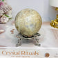 Moonstone Sphere with Blue Flash On Stand 274g