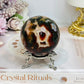 Red Moss Agate Druzy Sphere on Stand 280g