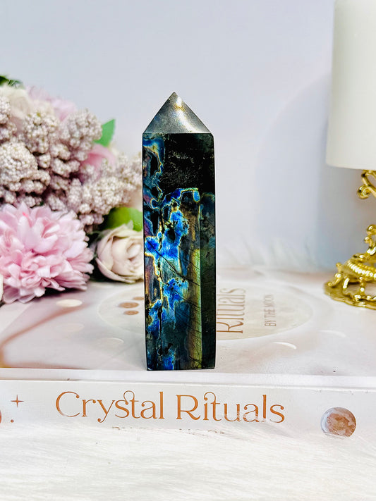 High Grade Labradorite Tower Full of Flash 9.5cm