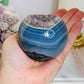 High Grade Druzy Amethyst | Agate Sphere on Stand 475g