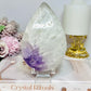 Large Chunky Amethyst In Quartz Teardrop | Freeform on Stand 675g 14cm