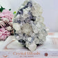 Natural Gorgeous Large Calcite Cluster 20cm On Timber Stand (UV Reactive) 1.86KG