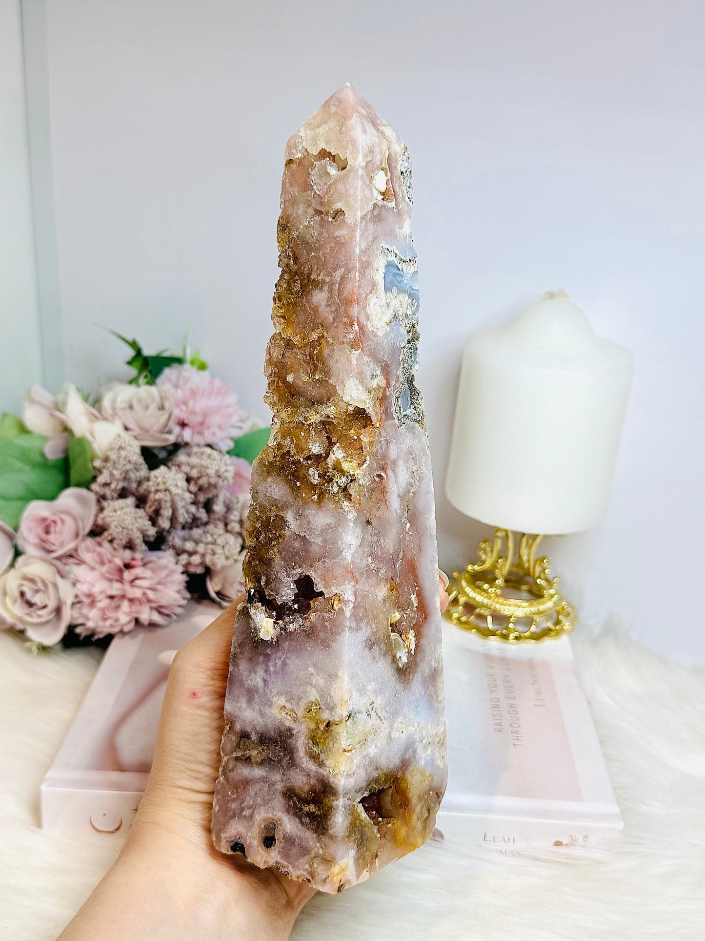 Large Druzy Pink Amethyst Tower | Obelisk 23cm 949g