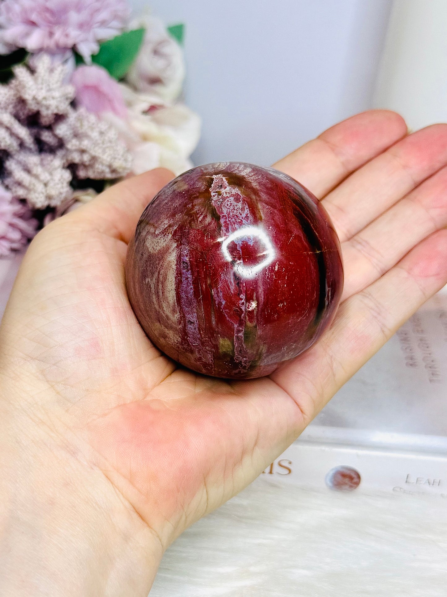 Petrified Wood Polished Sphere on Stand 276g