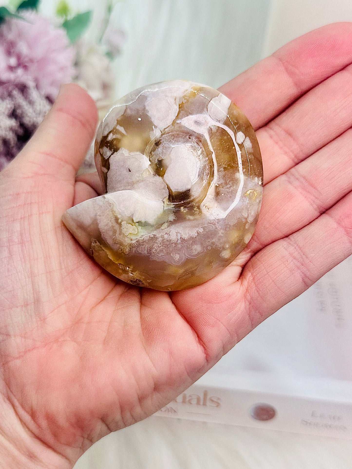 Beautiful Flower Agate Chunky Shell Carving