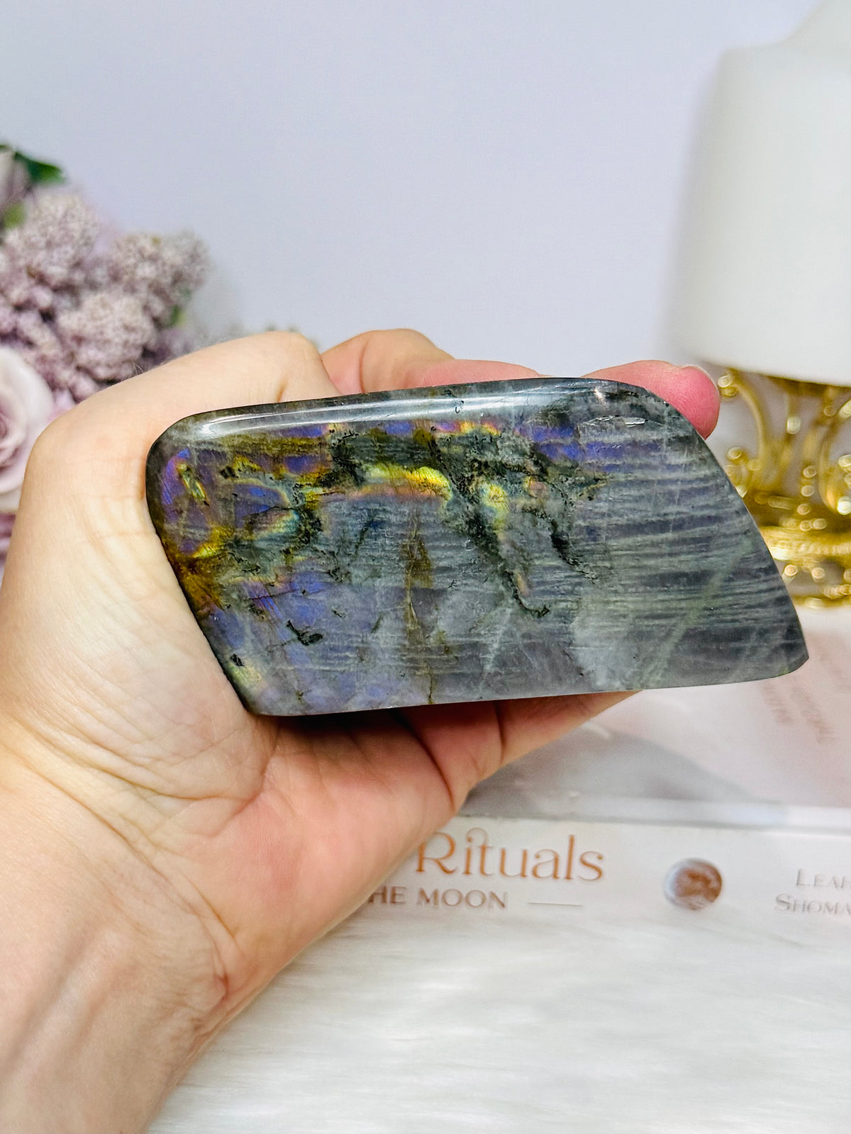 Labradorite Freeform with Purple & Pink Flash 10.5cm