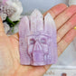 High Grade Kunzite Carved Indian Skull 9cm 200g